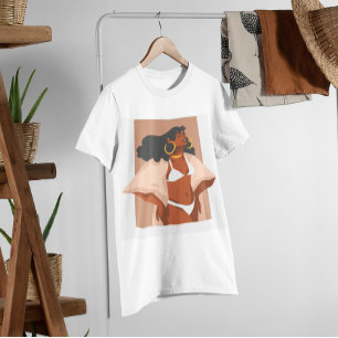 Black Woman, White Bikini, Beach Vacation Ready T-shirt