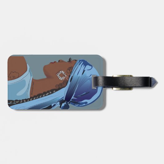 Black woman with durag artwork bagagelabel (Achterkant horizontaal)