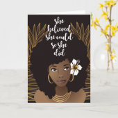 Black Woman, ze dacht dat ze het kon, Afstuderen Kaart (Gele Bloem)