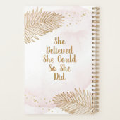 Black Woman, ze dacht dat ze het kon, roze en goud Planner (Achterkant)
