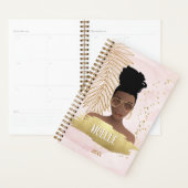 Black Woman, ze dacht dat ze het kon, roze en goud Planner (Display)