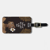 Black Woman, ze dacht dat ze kon, goud en zwart Bagagelabel (Voorkant horizontaal)