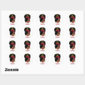 Black Woman Zodiac Libra Ronde Sticker (Vel)
