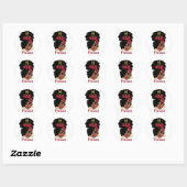 Black Woman Zodiac Pisces Ronde Sticker (Vel)