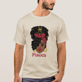 Black Woman Zodiac Pisces T-shirt (Voorkant)