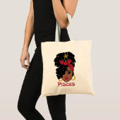 Black Woman Zodiac Pisces Tote Bag (Voorkant (product))