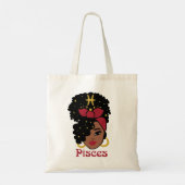 Black Woman Zodiac Pisces Tote Bag (Achterkant)