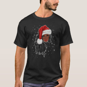 Black Women Afro American Santa Claus kerstPa T-shirt