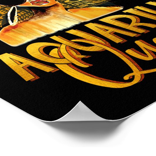 Black Women Afro Hair Art AQUARIUS Queen Poster (Hoek)