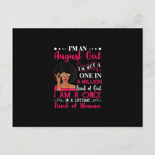 Black Women August Birthday geeft me een Leo Queen Feestdagenkaart (Voorkant)