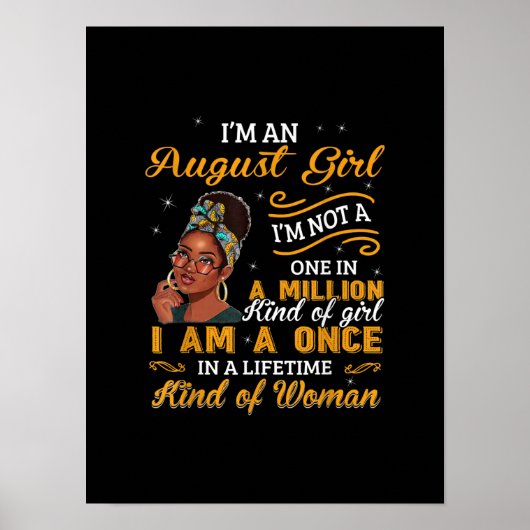 Black Women August Birthday geeft me een Leo Queen Poster (Voorkant)