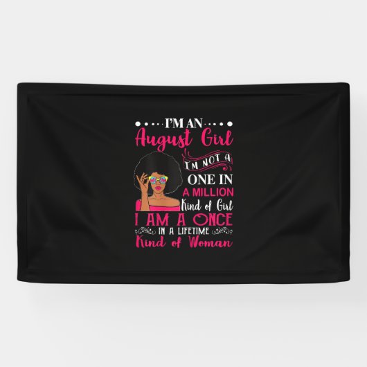Black Women August Birthday geeft me een Leo Queen Spandoek (Horizontaal)
