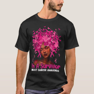 Black Women Girl I's a Survivor Breast Cancer Awar T-shirt