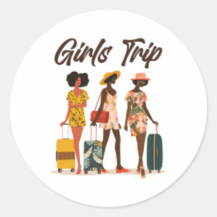 Black Women Girls trip Afro Queen Melanin African Ronde Sticker