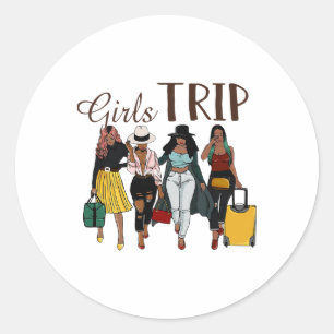 Black Women Girls trip Afro Queen Melanin African Ronde Sticker