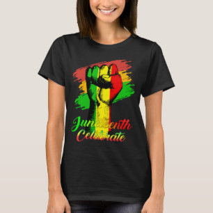Black Women Hand Juneteenth Celebrate Indepedent T-shirt