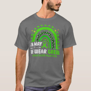 Black Women In May We Wear Green Mental Health Awa T-shirt