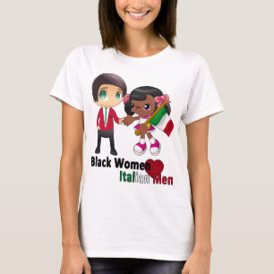 Black Women Italy Mannen T-shirt White Singlet - W