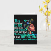 Black Women Motivation Suprt Cervical Cancer Aware Kaart (Gele Bloem)