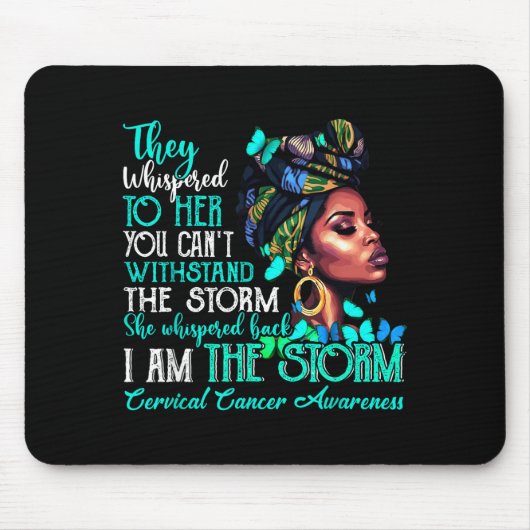 Black Women Motivation Suprt Cervical Cancer Aware Muismat (Voorkant)