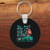 Black Women Motivation Suprt Cervical Cancer Aware Sleutelhanger (Voorkant)
