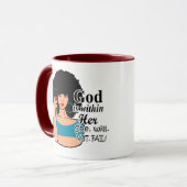 Black Women, Natural Hair, God is in haar, ze zal  Mok (Voorkant links)