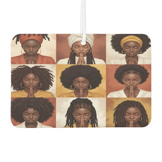 Black Women Praying Air Freshener Luchtverfrisser (Voorkant)