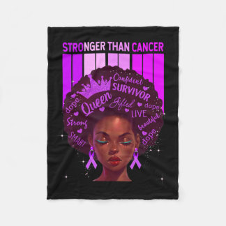 Black Women Queen Stronger dan Epilepsy Paarse Ri Fleece Deken