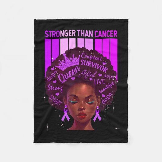 Black Women Queen Stronger dan Epilepsy Paarse Ri Fleece Deken (Voorkant)