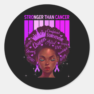 Black Women Queen Stronger dan Epilepsy Paarse Ri Ronde Sticker