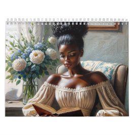 Black Women Reading Books Art Kalender