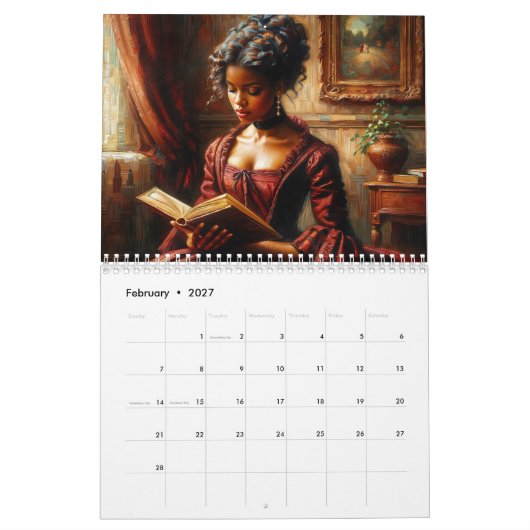 Black Women Reading Books Art Kalender (Feb 2027)
