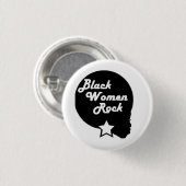Black Women Rock! Ronde Button 3,2 Cm (Voorkant /achterkant)