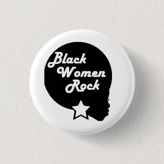 Black Women Rock! Ronde Button 3,2 Cm (Voorkant)