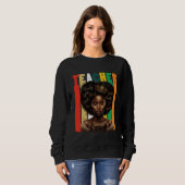 Black Women Teacher Afro Retro Black History Month Trui (Voorkant volledig)