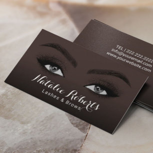 Black Womens Lashes & Brows Beauty Salon Spa Visitekaartje