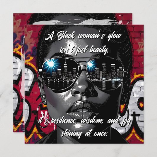 Black Women's Quote | City Skyline in Sunglasses (Voorkant / Achterkant)