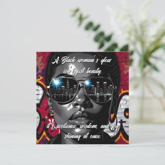 Black Women's Quote | City Skyline in Sunglasses (Staand voorkant)