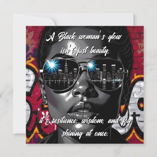 Black Women's Quote | City Skyline in Sunglasses (Voorkant)