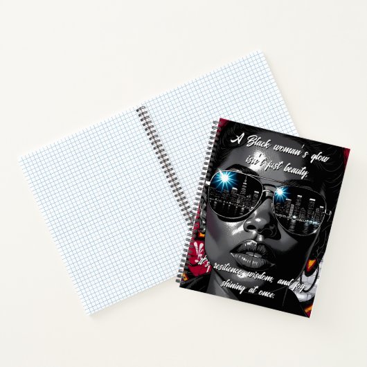 Black Women's Quote | City Skyline in Sunglasses Notitieboek (Binnen)