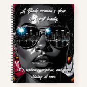 Black Women's Quote | City Skyline in Sunglasses Notitieboek (Voorkant)