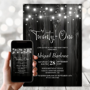 Black Wood 21e verjaardagsfeestje Kaart