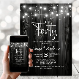 Black Wood 40e verjaardagsfeestje Kaart