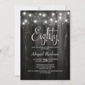 Black Wood 80ste verjaardagsfeestje Kaart (Voorkant)