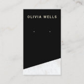 BlacK Wood Earring Display Holder Visitekaartje (Voorkant)