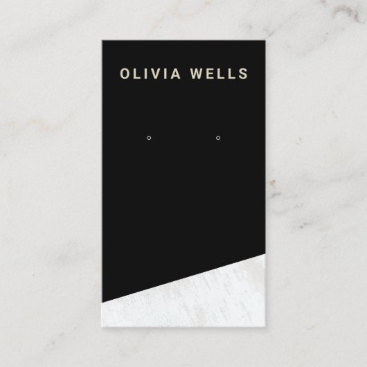 BlacK Wood Earring Display Holder Visitekaartje (Voorkant)