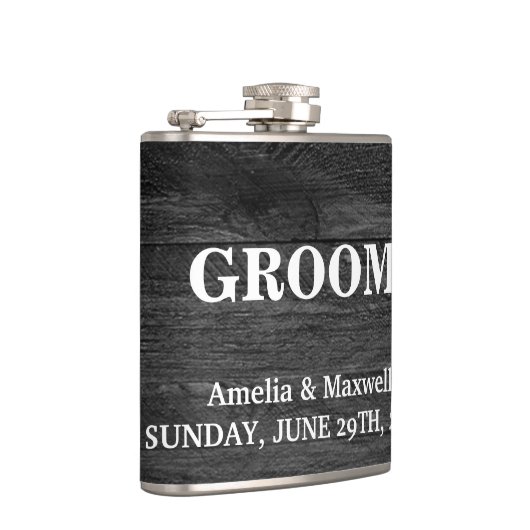 Black Wood Groomsman Heupfles (Rechts)