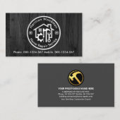 Black Wood Handyman Tools Cirboard Visitekaartje (Voorkant / Achterkant)