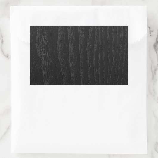 Black Wood Texture Personalized Rechthoekige Sticker (Tas)