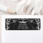 Black Wood & White Vintage Wedding Labels (Insitu)